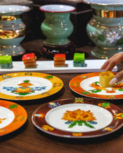 Load image into Gallery viewer, Buddhist Porcelain Plates- Prosperity (Set of 4)