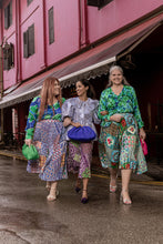 Load image into Gallery viewer, Peranakan Pleated Midi Skirt - Ink Blue