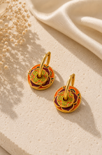 Load image into Gallery viewer, Peranakan Peony Earrings (Red)
