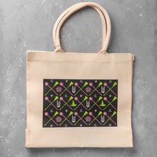 Load image into Gallery viewer, Wicked Hat and Broomstick Book Tote