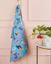 Load image into Gallery viewer, Tea Towel- Blue Singapore Girl