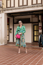 Load image into Gallery viewer, Peranakan Pleated Midi Skirt - Emerald