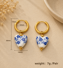 Load image into Gallery viewer, Porcelain Heart Earrings