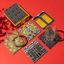 Load image into Gallery viewer, The Peranakan Sayang Coasters - Black
