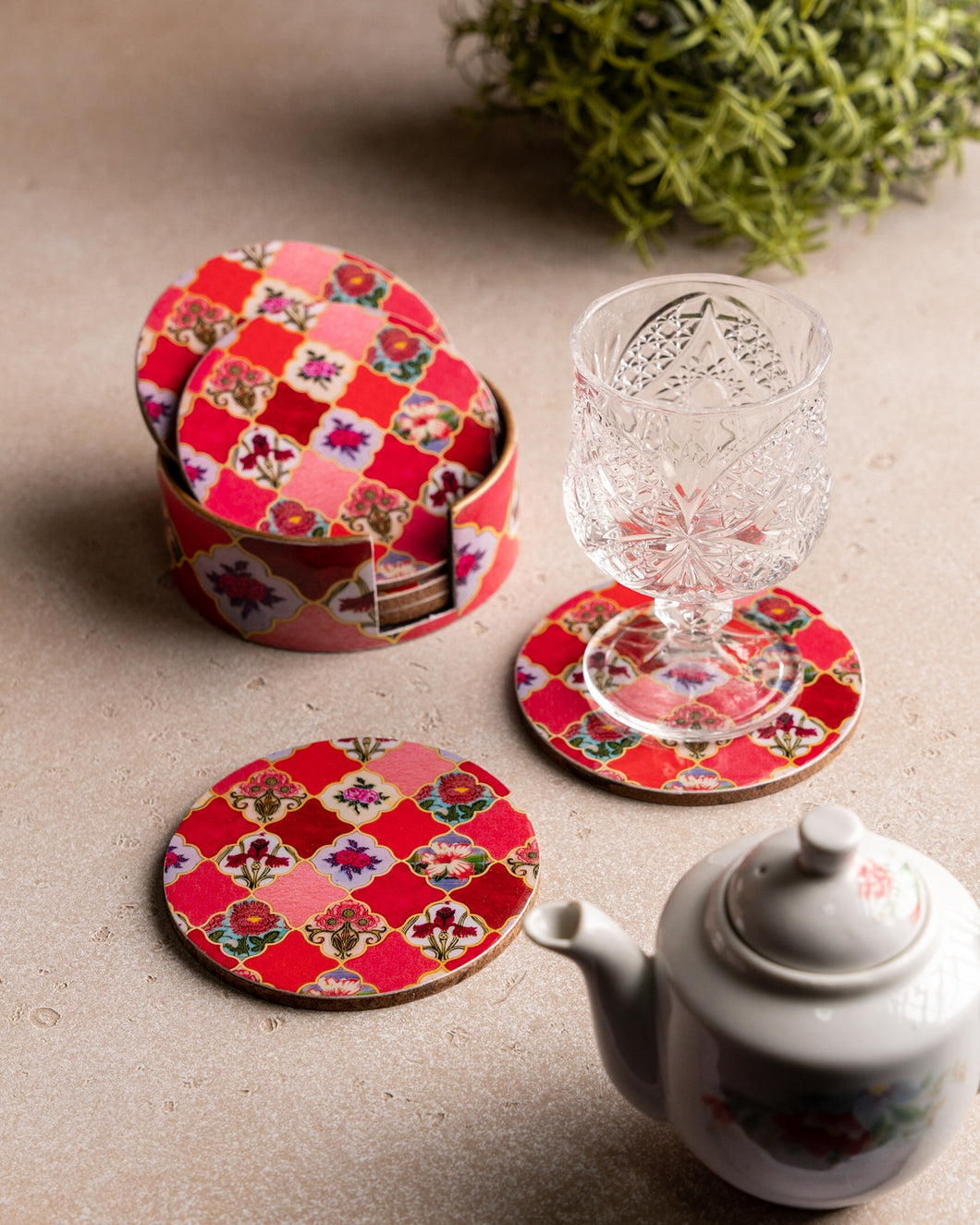 The Scarlet Set of 6 Coasters