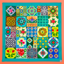 Load image into Gallery viewer, Peranakan Tile Design Scarf- Emerald
