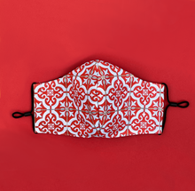 Load image into Gallery viewer, Signature Peranakan Dual Fabric Mask - Tangerine
