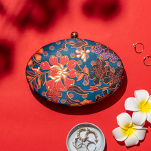 Load image into Gallery viewer, Batik Clutch Bag - Prussian Blue and Amber