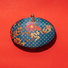 Load image into Gallery viewer, Batik Clutch Bag - Prussian Blue and Amber