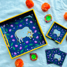 Load image into Gallery viewer, Sacred Cow Tray and Coaster Set