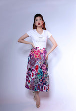 Load image into Gallery viewer, Peranakan Pleated Midi Skirt - Orchid