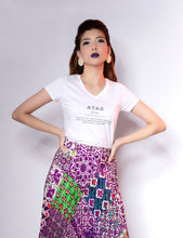 Load image into Gallery viewer, Peranakan Pleated Midi Skirt - Lavendar