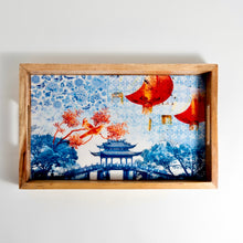 Load image into Gallery viewer, Ocean Blue Chinoiserie Tray