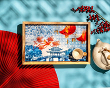 Load image into Gallery viewer, Ocean Blue Chinoiserie Tray