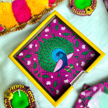 Load image into Gallery viewer, Divine Peacock Tray and Coaster Set