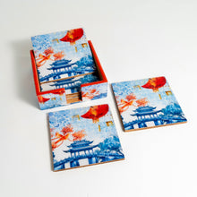 Load image into Gallery viewer, Ocean Blue Chinoiserie Coasters
