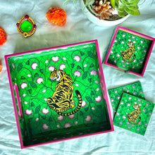 Load image into Gallery viewer, Lucky Tiger Tray and Coaster Set