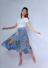 Load image into Gallery viewer, Peranakan Pleated Midi Skirt - Ink Blue
