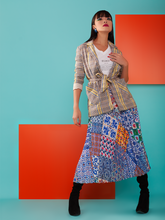 Load image into Gallery viewer, Peranakan Pleated Midi Skirt - Ink Blue
