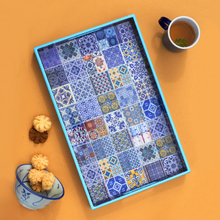 Load image into Gallery viewer, Peranakan Tiles Tray - Azure