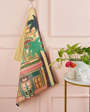Load image into Gallery viewer, Tea Towel- Shophouses series (Yellow)
