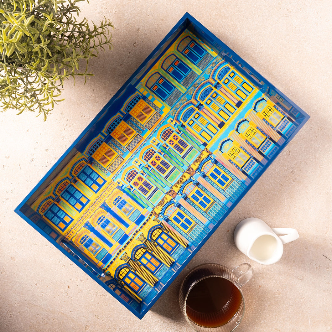 Heritage Haven Indigo Tray