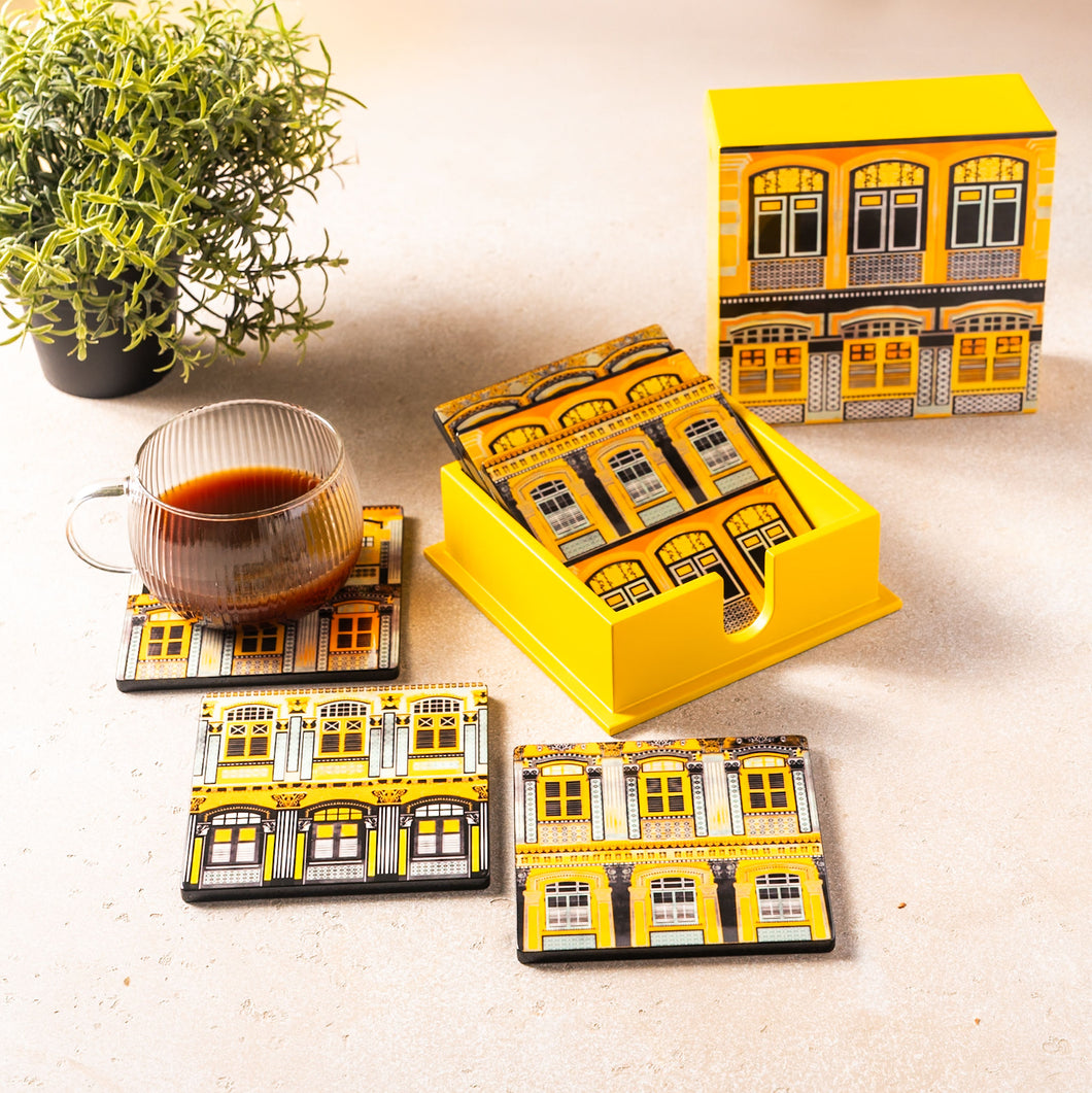 Classic Colonial Amber Coasters
