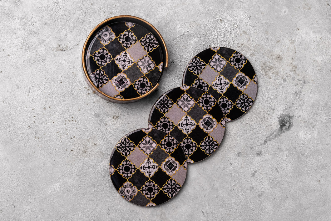 Charcoal Meraki Coasters