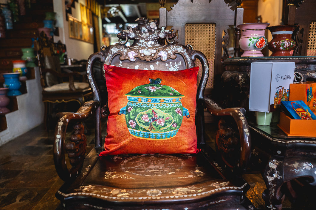 Baba Nyonya Cushion Cover- Porcelain Pot