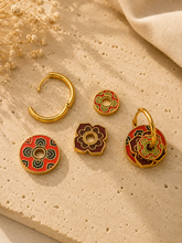 Load image into Gallery viewer, Peranakan Peony Earrings (Red)
