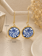 Load image into Gallery viewer, Blue Chinoiserie Earrings

