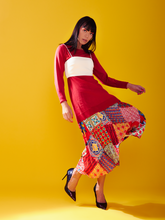 Load image into Gallery viewer, Peranakan Pleated Midi Skirt - Barn Red
