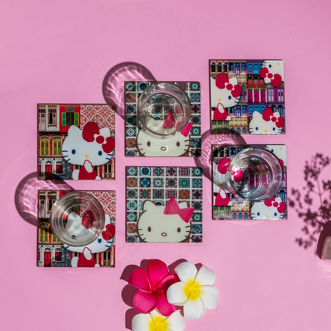 Hello Kitty x Photo Phactory Set of 6 Coasters - Pink