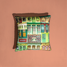 Load image into Gallery viewer, Rowhouses Cushion Cover - Green Hue

