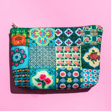 Load image into Gallery viewer, Peranakan Tiles Design Travel Pouch - Emerald
