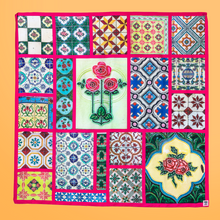 Load image into Gallery viewer, Peranakan Tiles Design Scarf - Fuchsia
