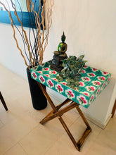 Load image into Gallery viewer, Teal Peranakan Tray Table
