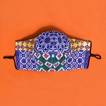 Load image into Gallery viewer, Signature Peranakan Dual Fabric Mask - Collage Blue

