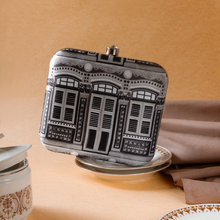 Load image into Gallery viewer, Black and White  Box Clutch Bag
