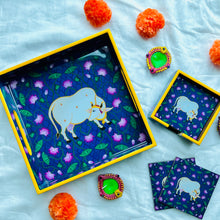 Load image into Gallery viewer, Sacred Cow Tray and Coaster Set

