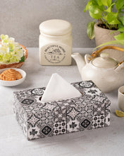 Load image into Gallery viewer, Layla  : The Black and White Tissue Box Holder
