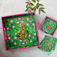 Load image into Gallery viewer, Lucky Tiger Tray and Coaster Set
