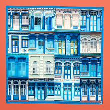 Load image into Gallery viewer, Colonial Shophouse Window Scarf - Blue Glaze
