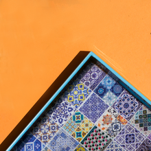 Load image into Gallery viewer, Peranakan Tiles Tray - Azure
