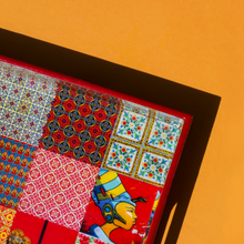 Load image into Gallery viewer, Peranakan Tiles Square Tray - Barn Red
